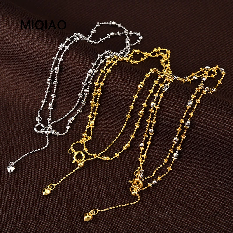 

Real Necklaces 925 Sterling Silver Italy Jewellery Women Chains Female Choker 40CM Gifts For Women Neck Chain