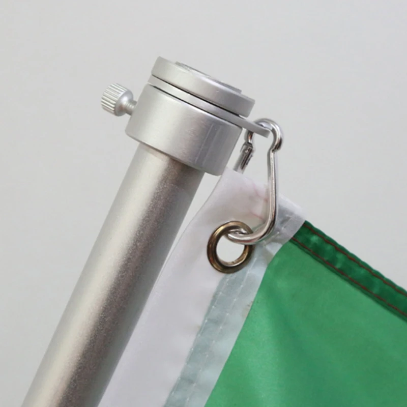 2Pcs Aluminum Alloy Flagpole Rings with Fixed Carabiner Hook 360 Degree Rotating Anti Wrap Mounting Spinning NEW arrival