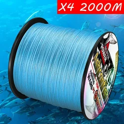 Ashconfish Braided Line X4 2000m Fishing Line 4 Strands 2LB-100LB Multifilament PE Line for Saltwater Sea Fishing Smoother Line