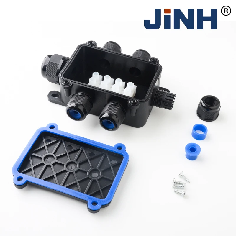 JINH IP68 Plastic Indoor and Outdoor Waterproof Junction Box CNP725 Electrical Buried Cable Wire Connector Sealed Retardant Box