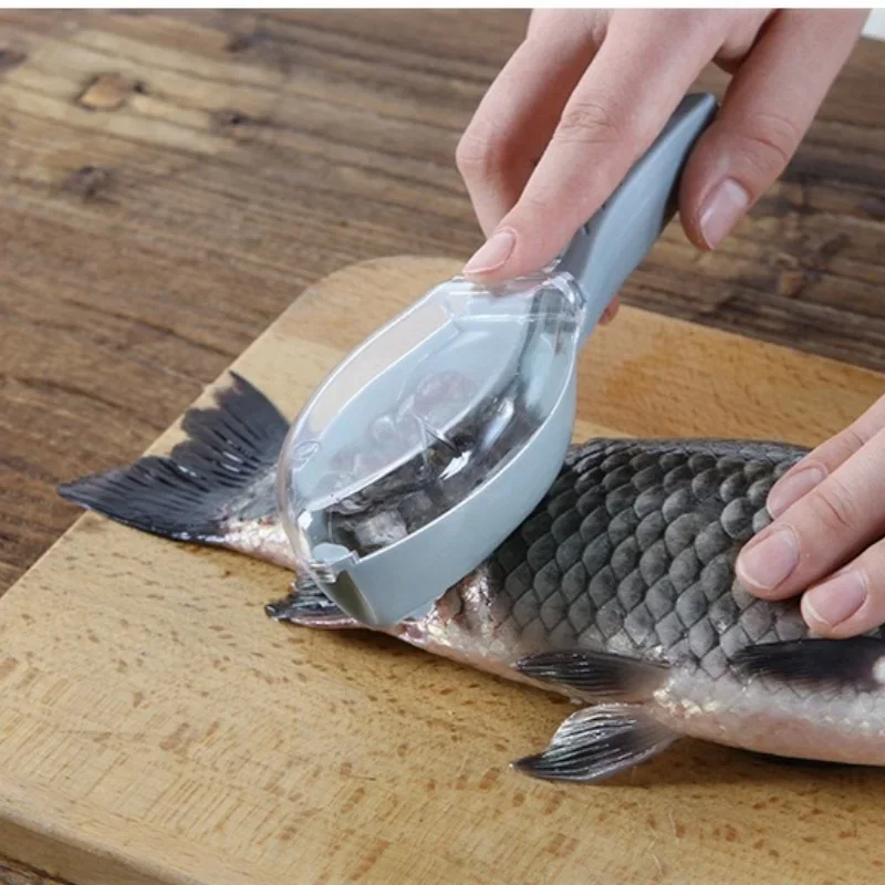 Creative Kitchen Household Scale Scraper with Lid Fish Scale Scraper Manual Descaling Brushing of Fishing Tools