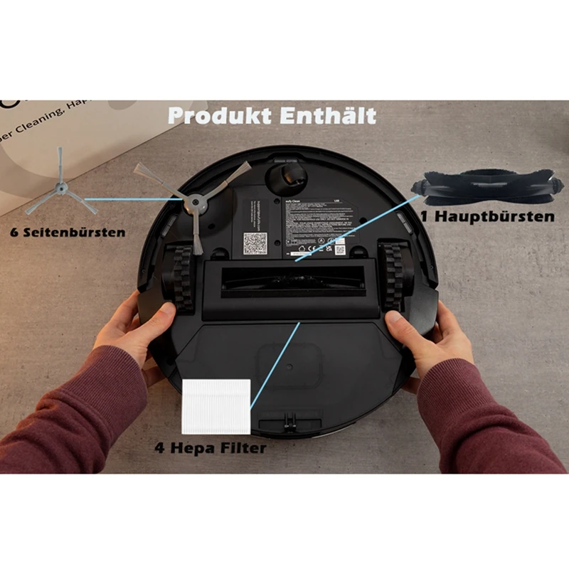 20 Stück für eufy clean l50/l50 ses/l60/l60 Hybrid roboter Staubsauger Hauptseiten bürsten filter Staubbeutel-Zubehörs atz