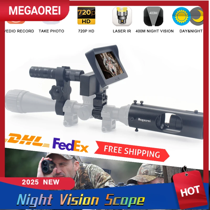 

Megaorei2A Night Hunting Scope Riflescopes Hunting Scopes Optics Sight Hunting Camera Wildlife LCD Screen Spotting Scope 850nm L