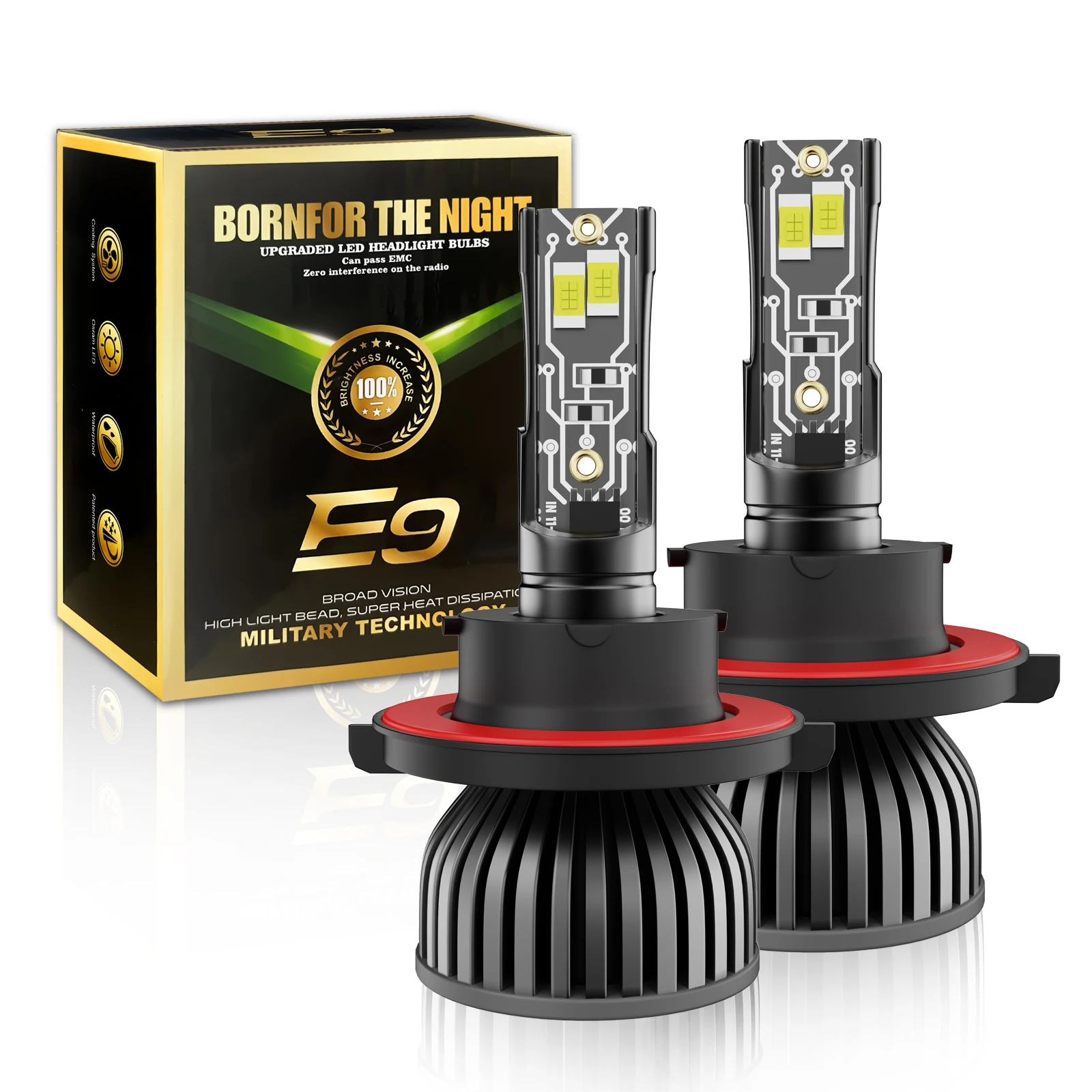 

Get Better Visibility on the Road with 6500K White 9008 H13 Hi Lo LED Car Headlight Bulbs