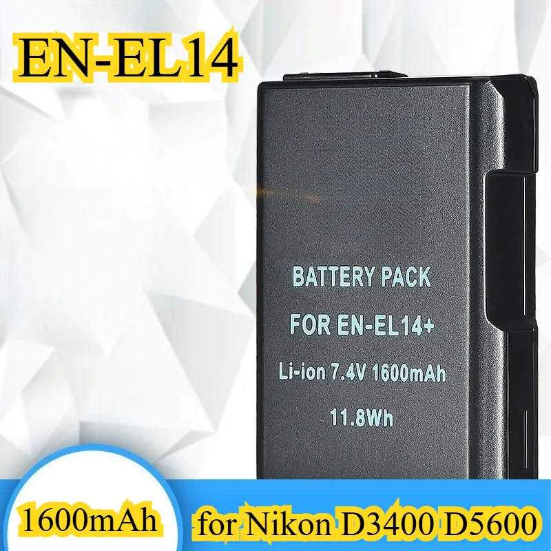 

1600mAh EN-EL14 Camera Battery Suitable for Nikon D3400 D5600 D3300 Battery