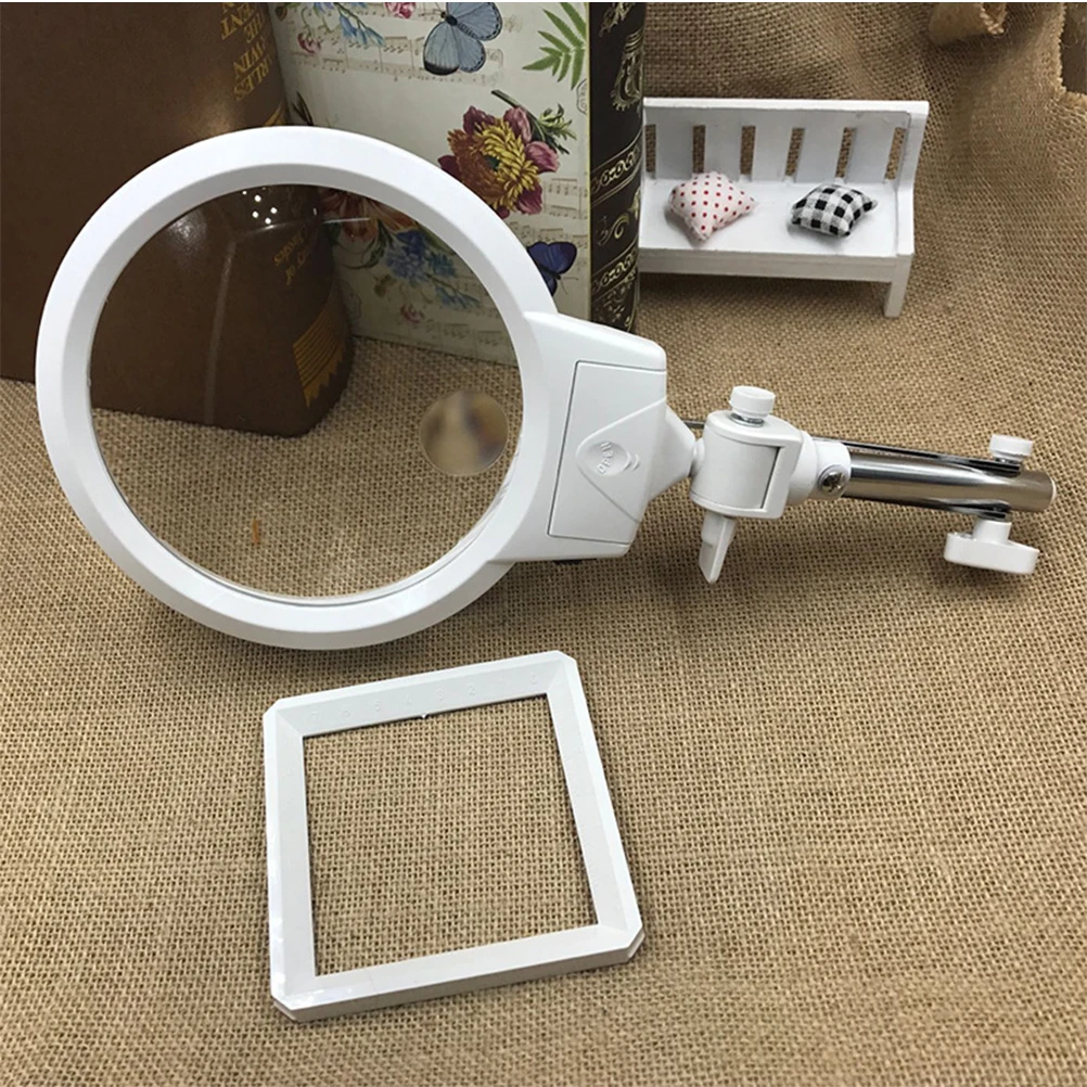 

Foldable Desktop Magnifying Glass LED Light 2.5x 130Mm Magnifier Stand Portable Reading Jewelry Craft Magnifier Lamp
