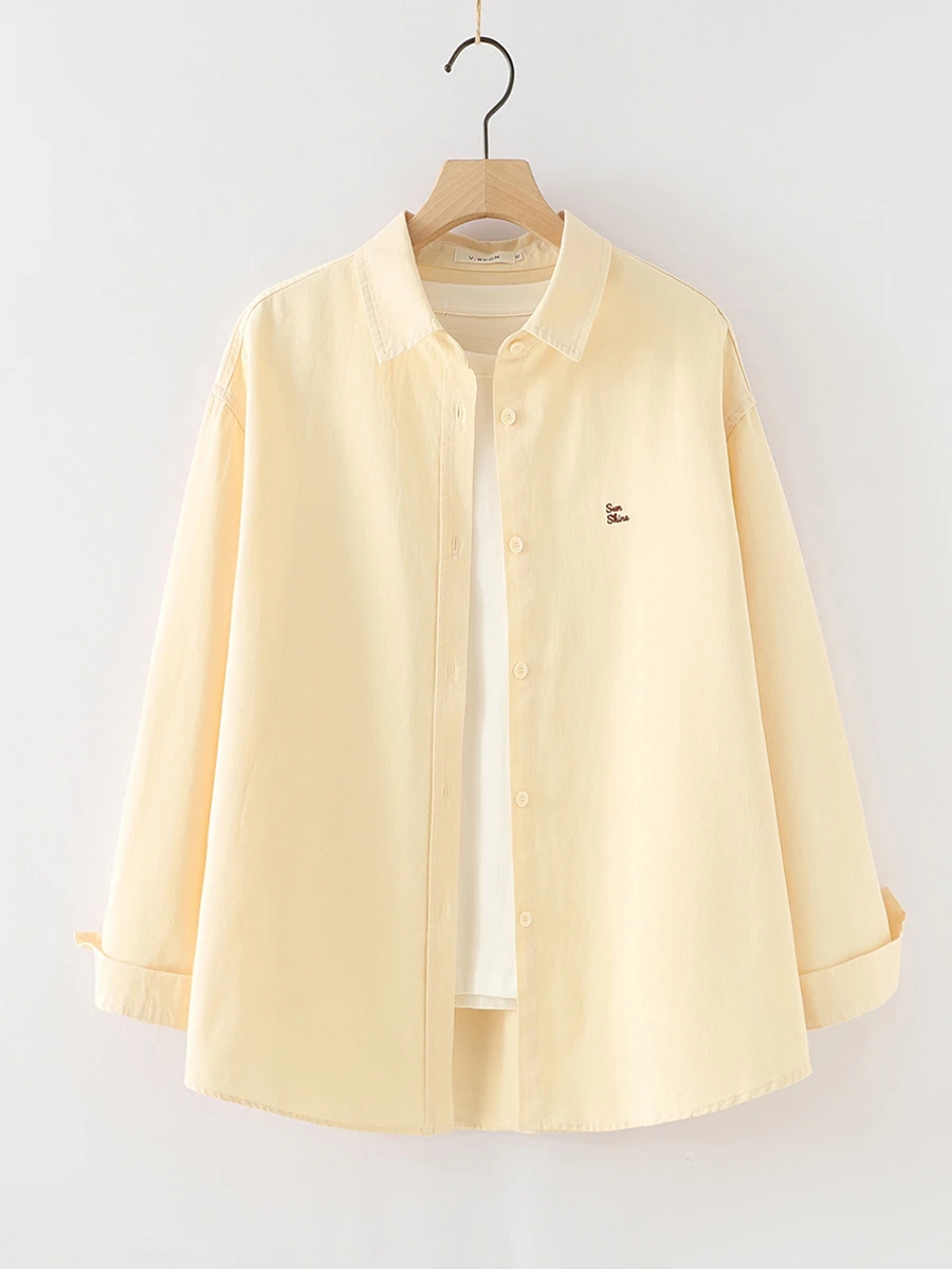 Printemps 2025 femmes coupe ample pur coton longue Sve irt brodé Floral ethnique Sle Double couche coton Tead Blouse