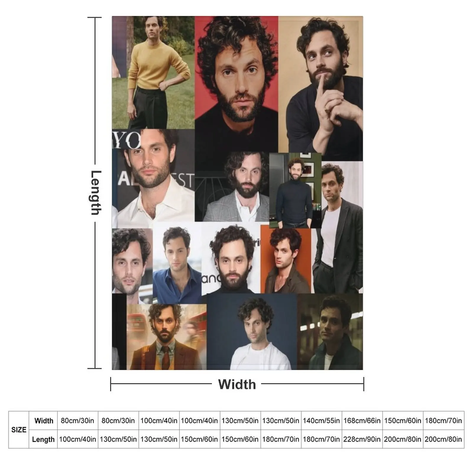 Penn Badgley Joe Goldberg You Netflix Aesthetic Square Collage V2 - 8 Throw Blanket Bed Large for babies cosplay anime Blankets