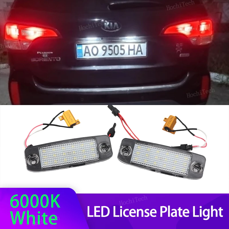 2Pcs 12V Car LED License Number Plate Light Lamp LED White Light For Kia Sportage 2011-2016 Hyundai SONATA 10 YF 10MY 2010-2019