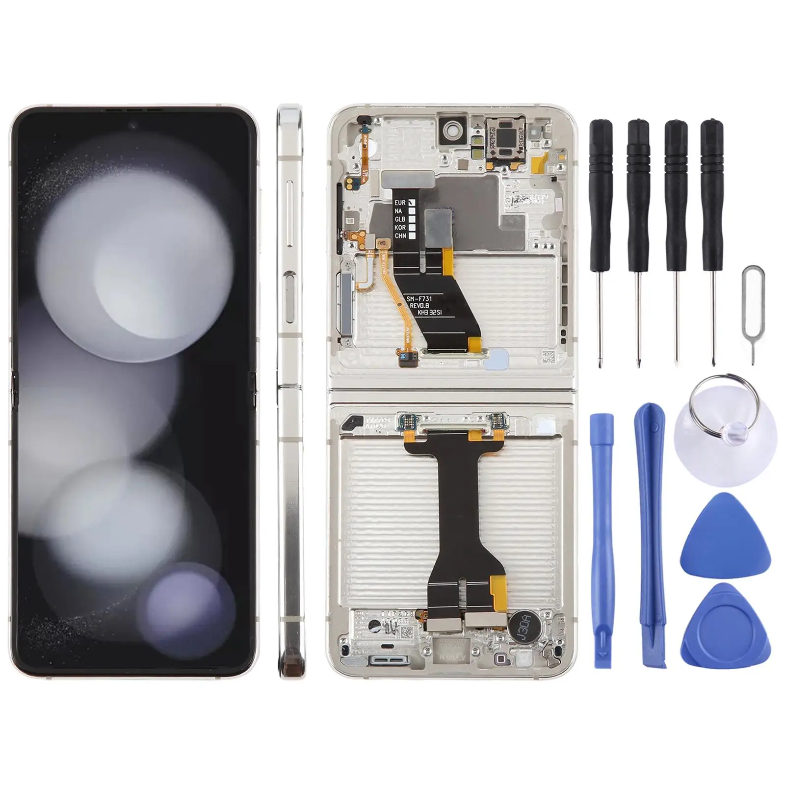 For Samsung Galaxy Z Flip5 SM-F731 LCD Screen Digitizer Full Assembly with Frame
