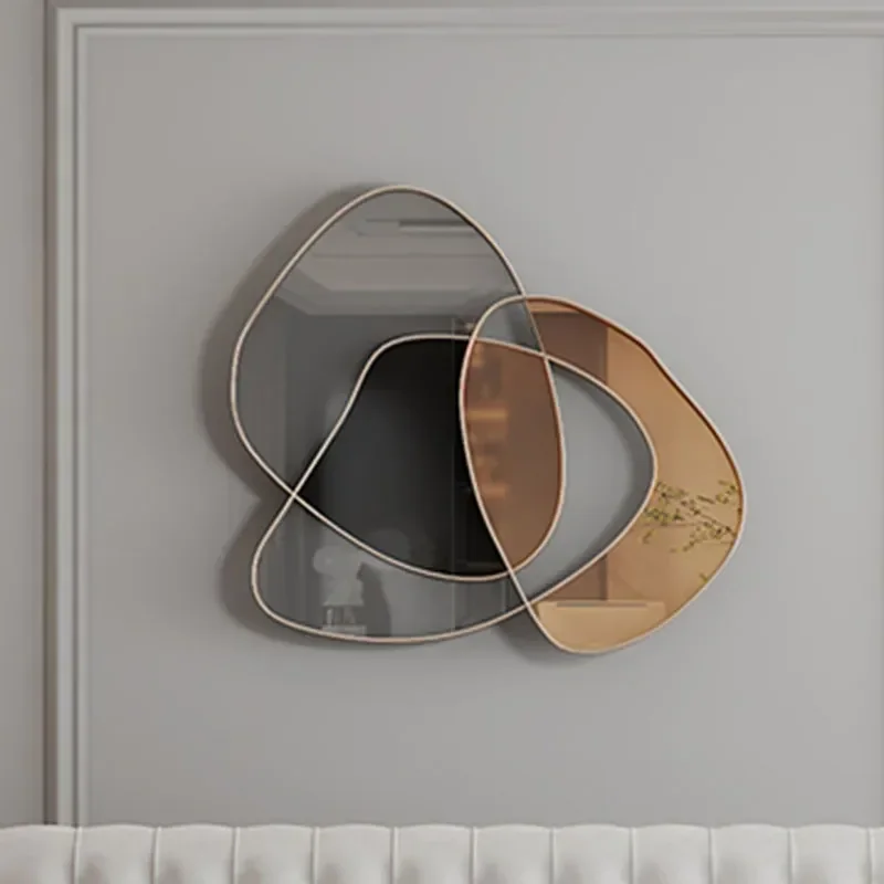 

Irregular Shape Decorative Mirror Nordic Metal Ornament Mirror Quality Designer Espelhos Decorativos Parede Decoration Maison
