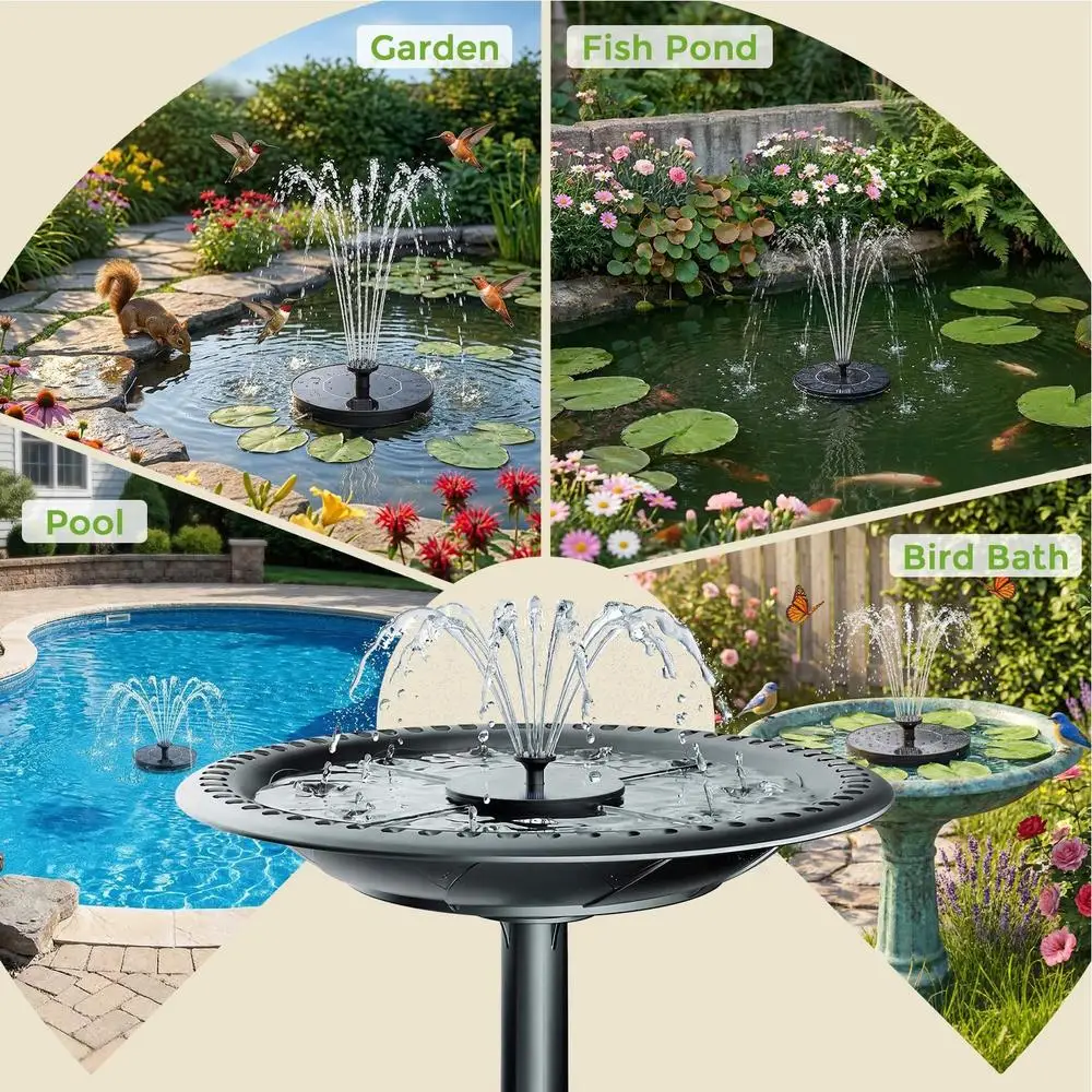 13/16/18cm Solarbetriebene Vogelbad-Springbrunnenpumpe Schwimmender Solar-Wasserbrunnen für Teich und Pool Wasserfallbrunnen Schwimmende Wasserpumpe – Detail 8