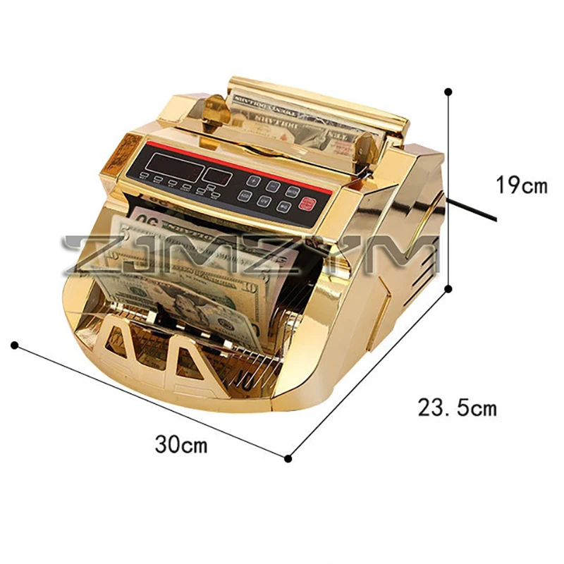 Rilevatore di denaro falso Contatore di banconote Placcatura in oro Macchina per il conteggio di valuta multipla Display LCD