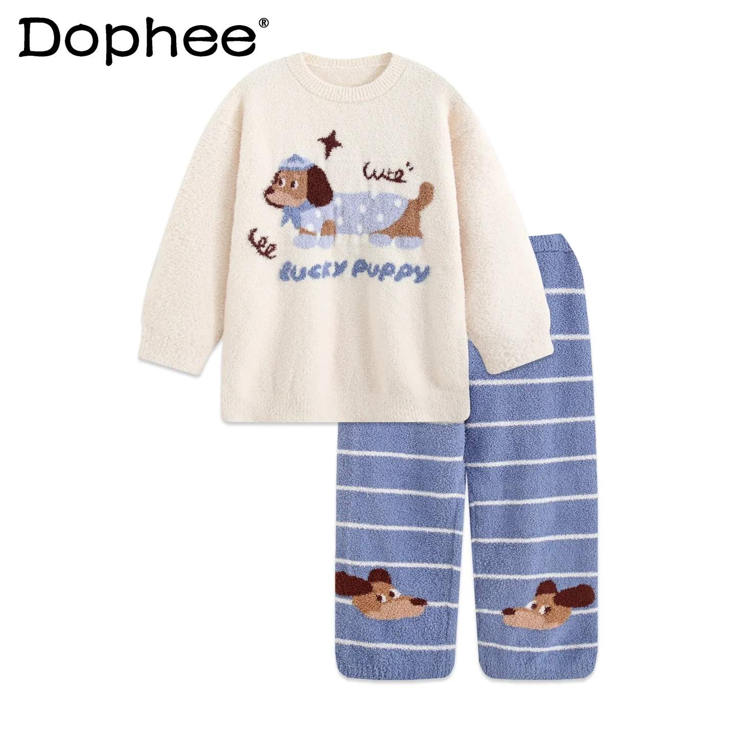 

2025 New Women's Pajamas Autumn Winter Sweet Cute Coral Fleece Thickened Japanese Style Thin Fleece Wearable Homewear