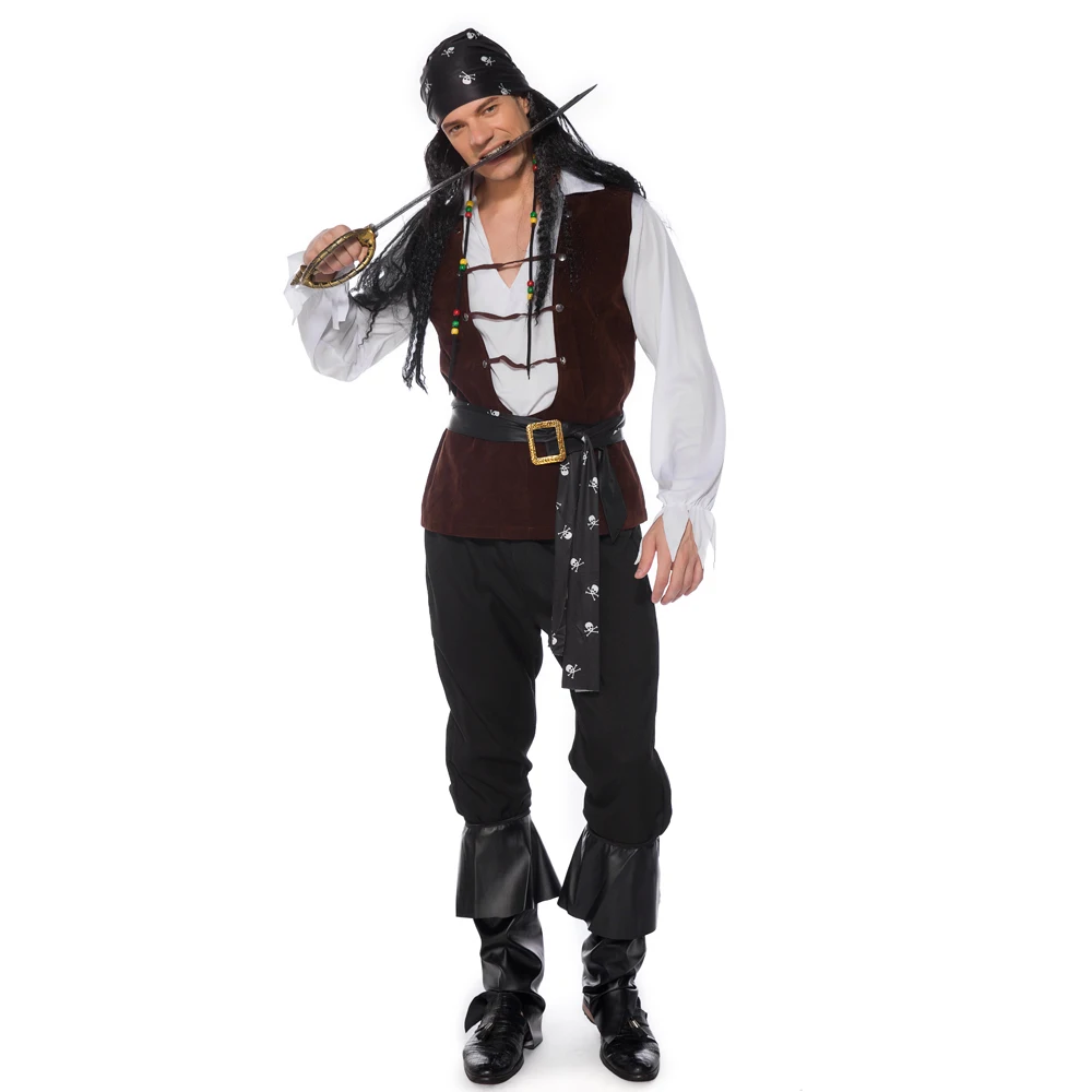 

Caribbean Pirate Costume Performance Outfit Skeleton Logo Halloween Party Role-playing Clothes Women's Traditional Ethnic Sta...