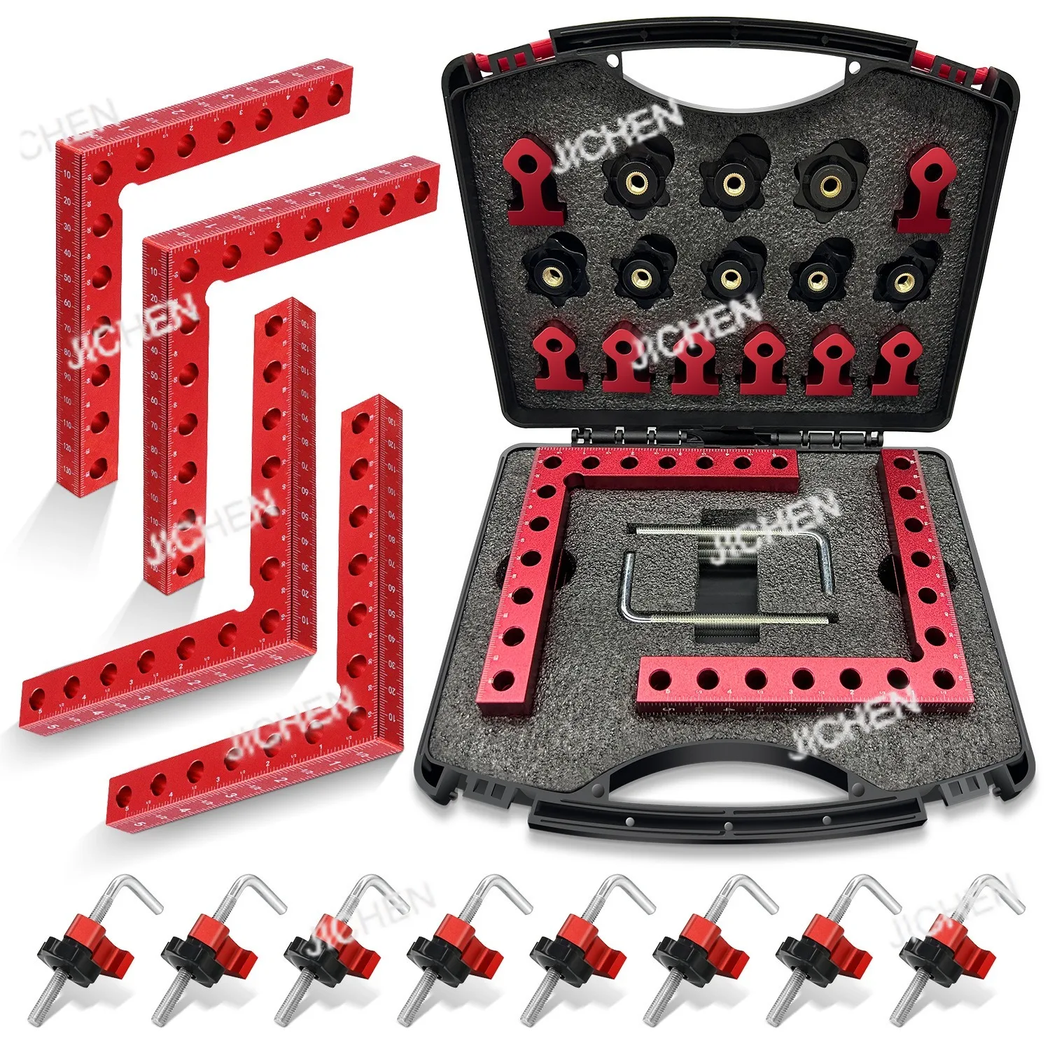 

For Corner Clamp for Woodworking 90 Degree Corner Clamp Aluminum Alloy Positioning Squares Right Angle for Woodworking Tools