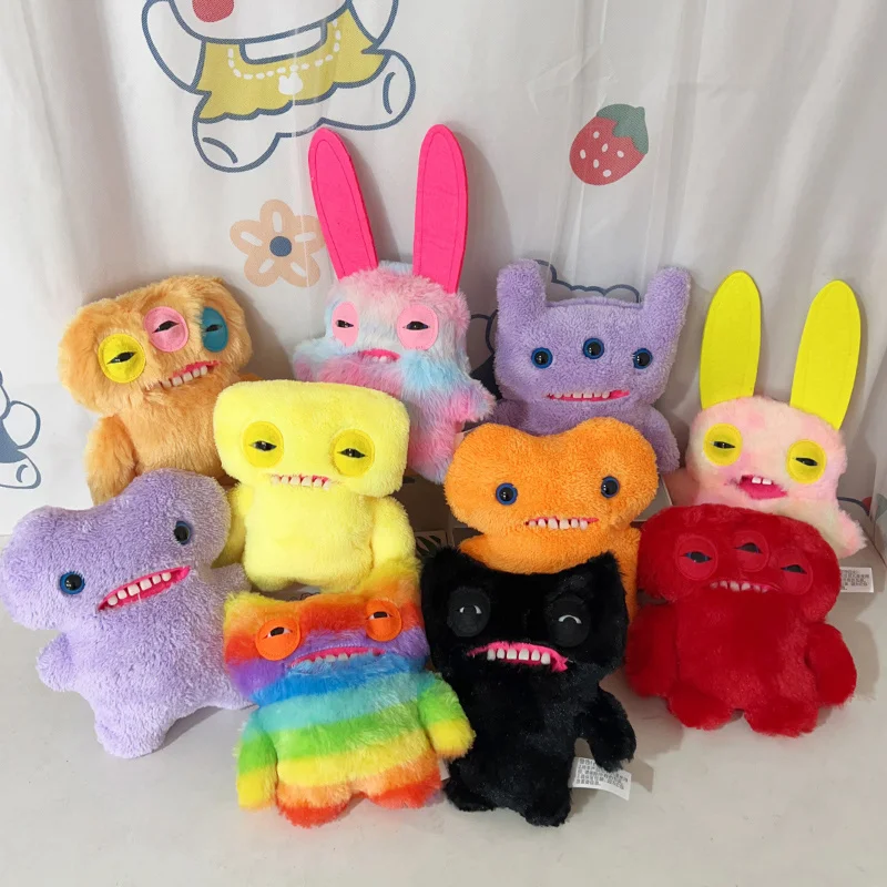 22cm Fuggler Plush Toys Funny Ugly Teeth Monster Plushies Creative Squirm Rainbow Crazy Rabbit Stuffed Peluche Doll Xmas Gifts