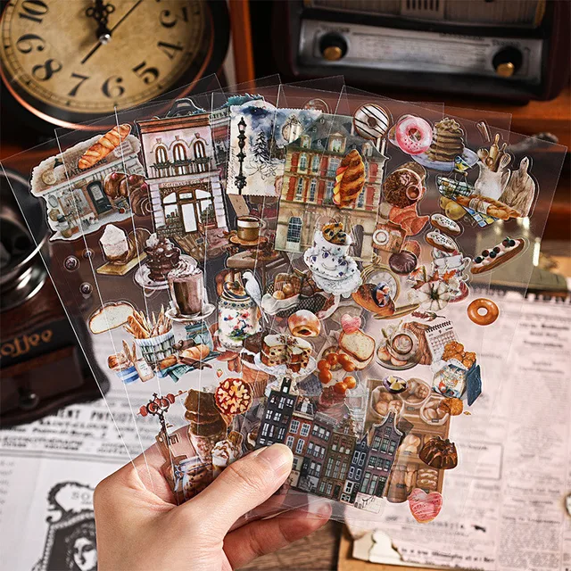 Journamm 6 sztuk literackie naklejki retro materiały dla zwierząt domowych DIY Scrapbooking Art kolaż artykuły papiernicze Planner Decor naklejki na pamiętnik
