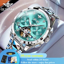 OUPINKE 3186 Luxury Hollow Mechanical Watch For Men Auto Date Deep Waterproof Wristwatch Top Brand Roman Scale Man Dress Watch