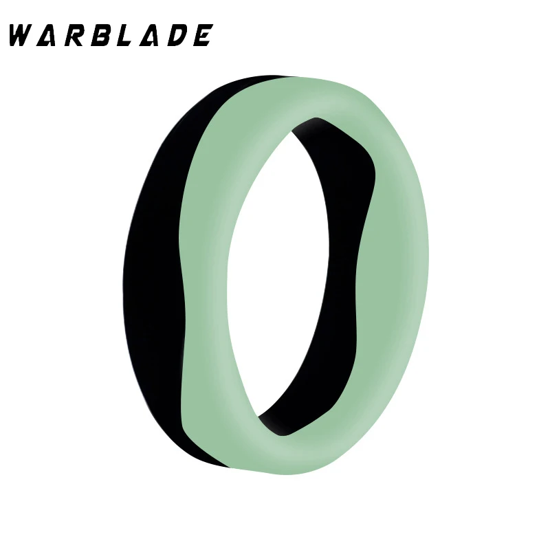 6pcs/Lots 5.7mm Silicone Finger Ring Men Women Hypoallergenic Two-Color personality Flexible  Rubber Ring Couple Wedding Jewelry