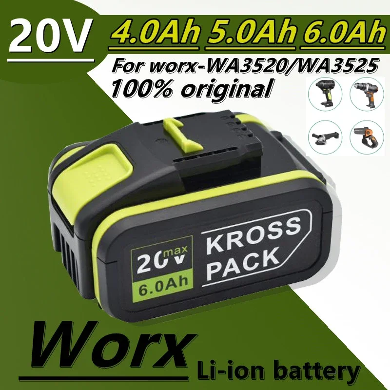 

WORX Original Lithium-ion Battery, 20V, 4.0Ah/5.0Ah/6.0Ah WA3553，WA3551，WA3551，WA3572，WA3553，WX390，WA3551，WX178，WU268