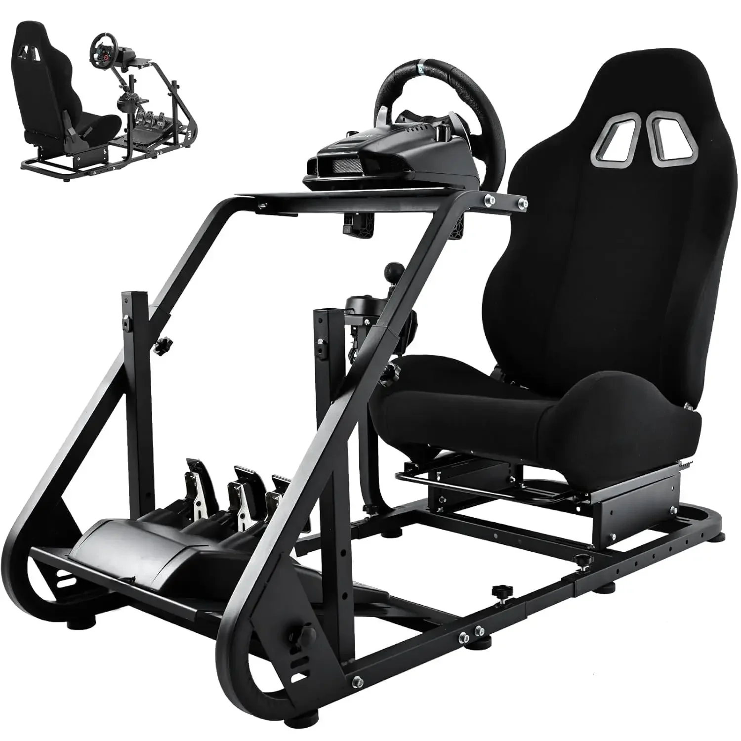 Dardoo G29 Racing Cockpit with Seat, Fits G25/G27/G923/T150, Steering Stand, Wheel/Pedals Sold Sep.