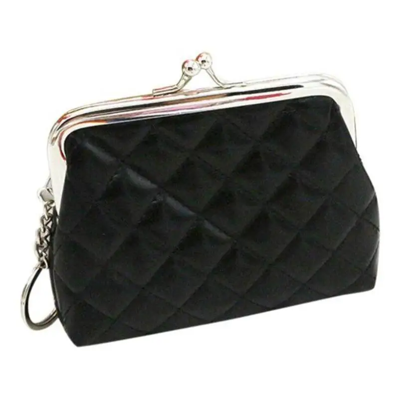 1 Stück Damen Mädchen Lingge Leder Münzbörse Hochwertige Mini-Verschluss-Tasche Kleine Quadratische Clutch Geldbörse Schlüsselhalter Aufbewahrungstasche