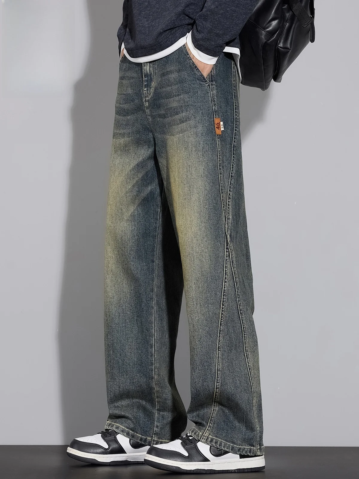 

Men's Straight Leg Jeans Casual American Retro Sle Spring New Faion Cotton Polyester Blend Comfortable Fit Jeans