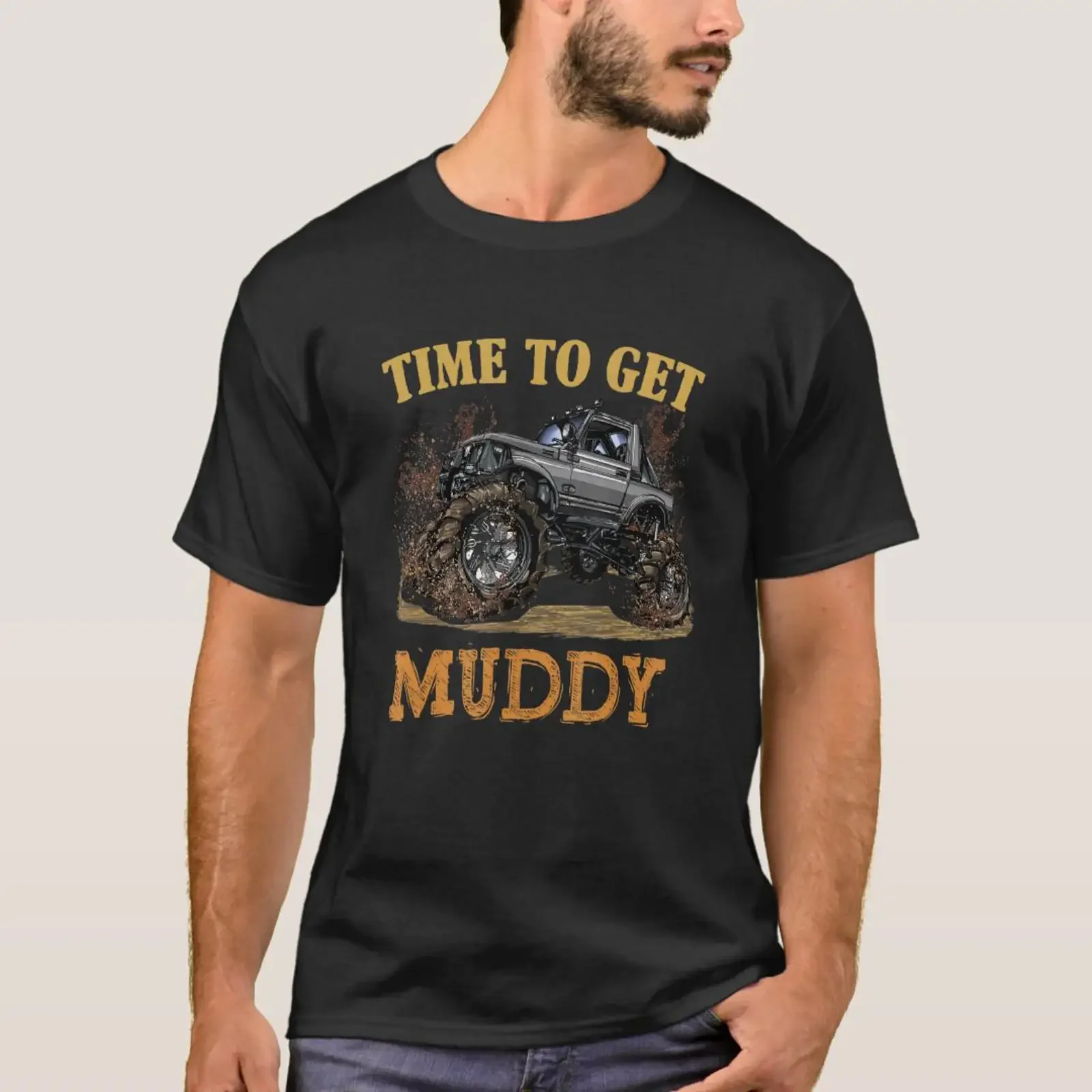 Time To Get Muddy Quad Bike ATV Offroading Men W T Shirt vintage Washed Top For Everyday Wear Unisex homme Versatile