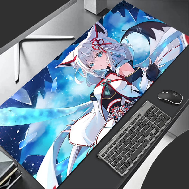 Mousepad Computer Gaming Accessories Keyboard Pad Office Rubber Mouse Pad H-hololive Shirakami Fubuki Decoracion Desk Mouse Mat