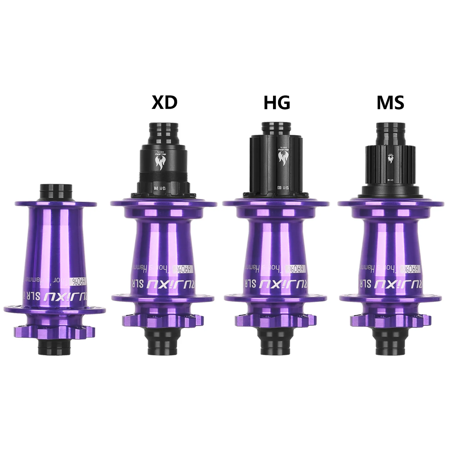 Purple RUJIXU SLR I9 690 Click Hub 7 Bearing MTB Mountain Bike Hub 32Holes QR TA BOOST Disc Brake Bicycle MS/XD Hubs