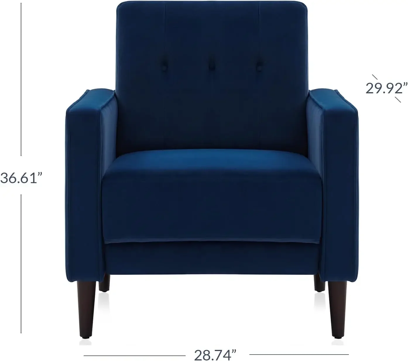 

BELLEZE Accent Chairs for Living Room, Mid Modern Armchair Velvet Upholstered Comfy Side Chair Button Tufted Back