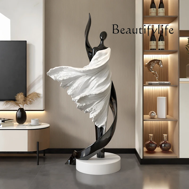 

Italian minimalist art large living room TV cabinet next to floor-to-ceiling ornament sofa high-end porch housewarming gift