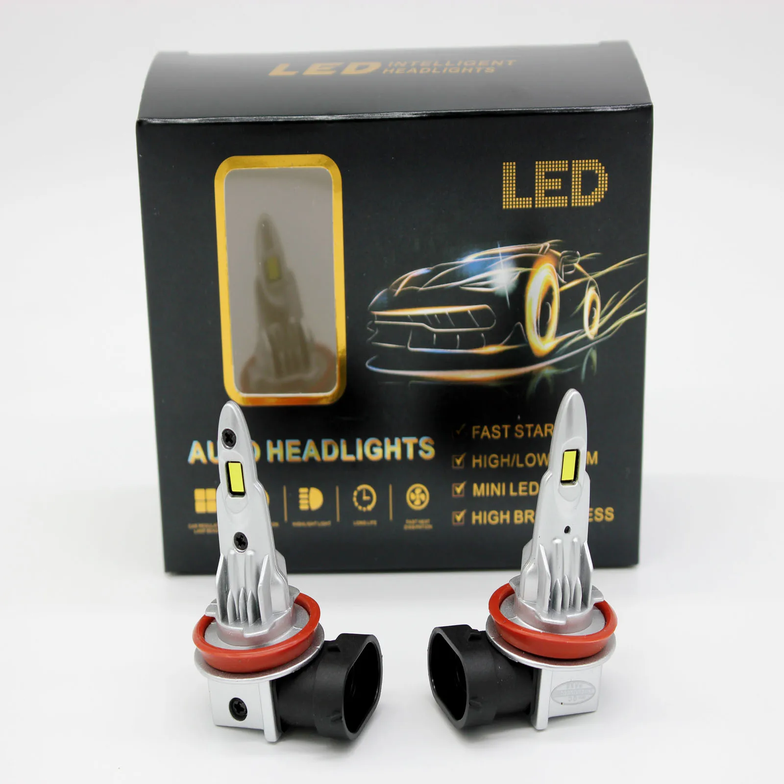 62W 6200LM H11 H9 LED Headlight Super Bright Bulbs Kit White 6000K High/Low Beam Headlamp