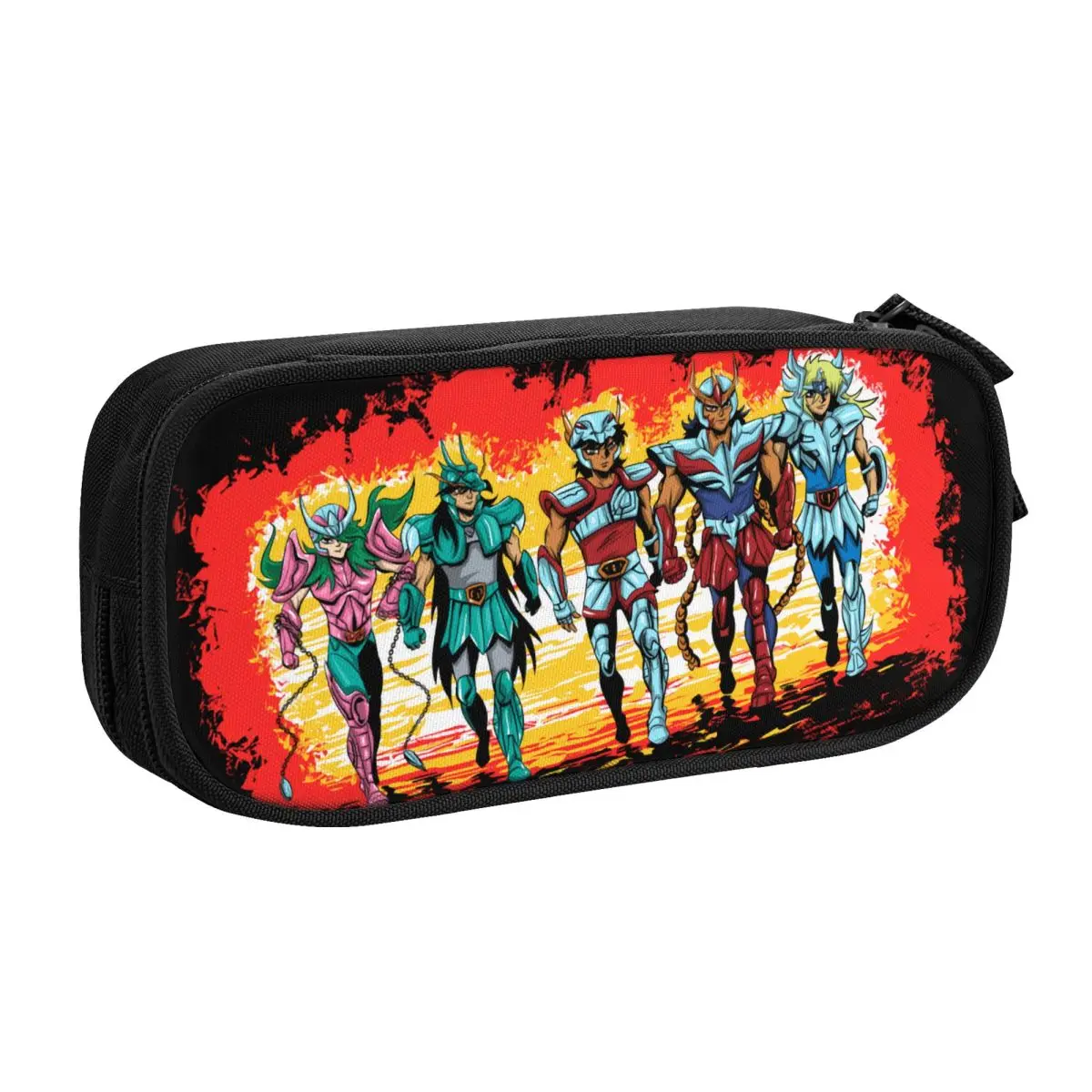 Custom Classic Manga Saint Seiya Cute Pencil Case Large Capacity Knights Of The Zodiac Pencil Pouch School Accessories