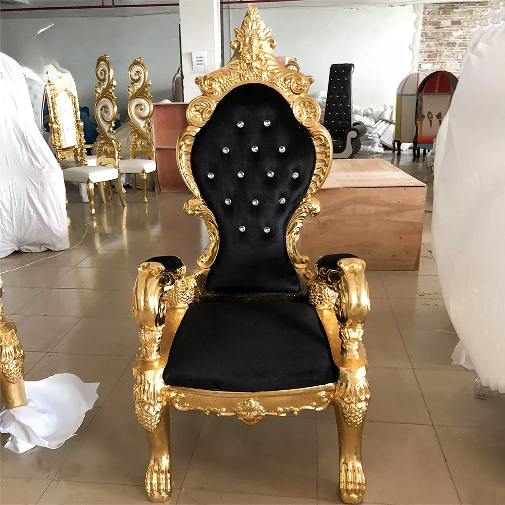 Elegant Good Quality Queen King Luxury Throne Chairs For Wedding White And Silver