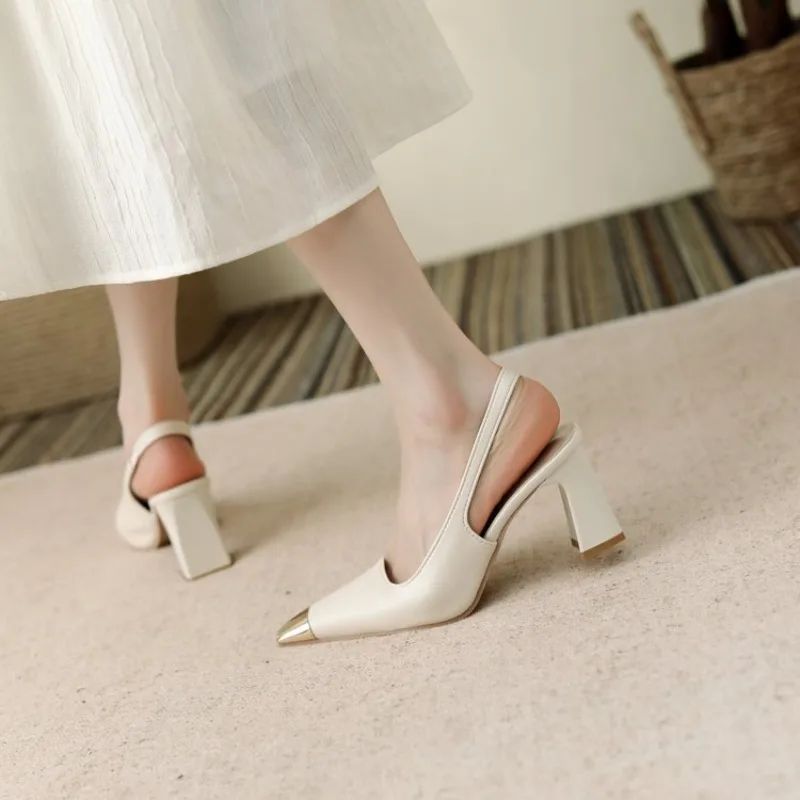 

Лидер продаж, женская обувь с квадратным носком, формальные офисные туфли-лодочки на высоком каблуке с металлическими украшениями, женская обувь Zapatillas De Mujer