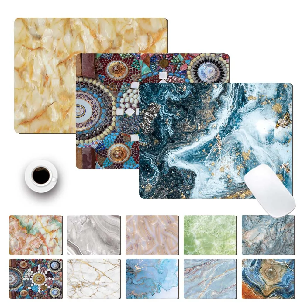 Anti-Slip Gaming Desktop Mouse Mat Square Desktop Dormitory Mat Pad Comfortable Mousepad Office Accessories Marble Pattern
