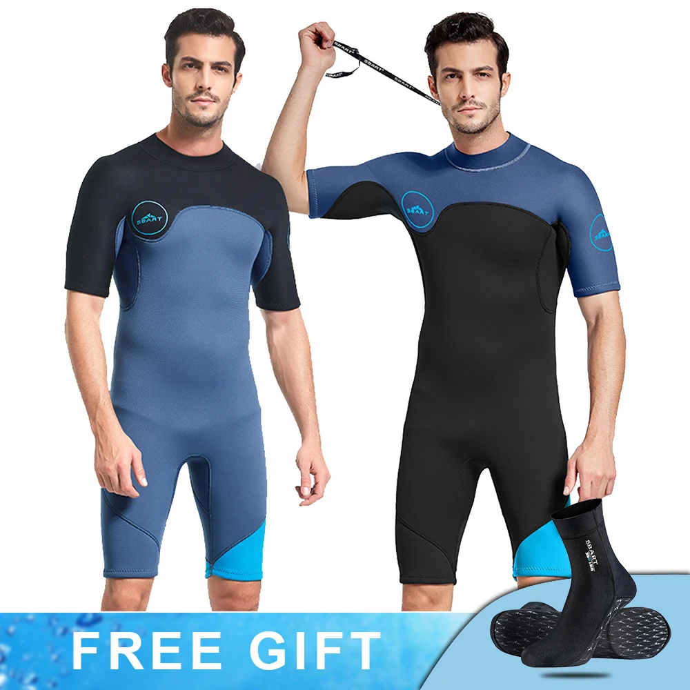 

Diving Suit 2mm Neopreno Wetsuit Men One-Piece Swimsuits Keep Warm Snorkeling Kayaking Short Sleeve Surfing Clothes Floatsuit