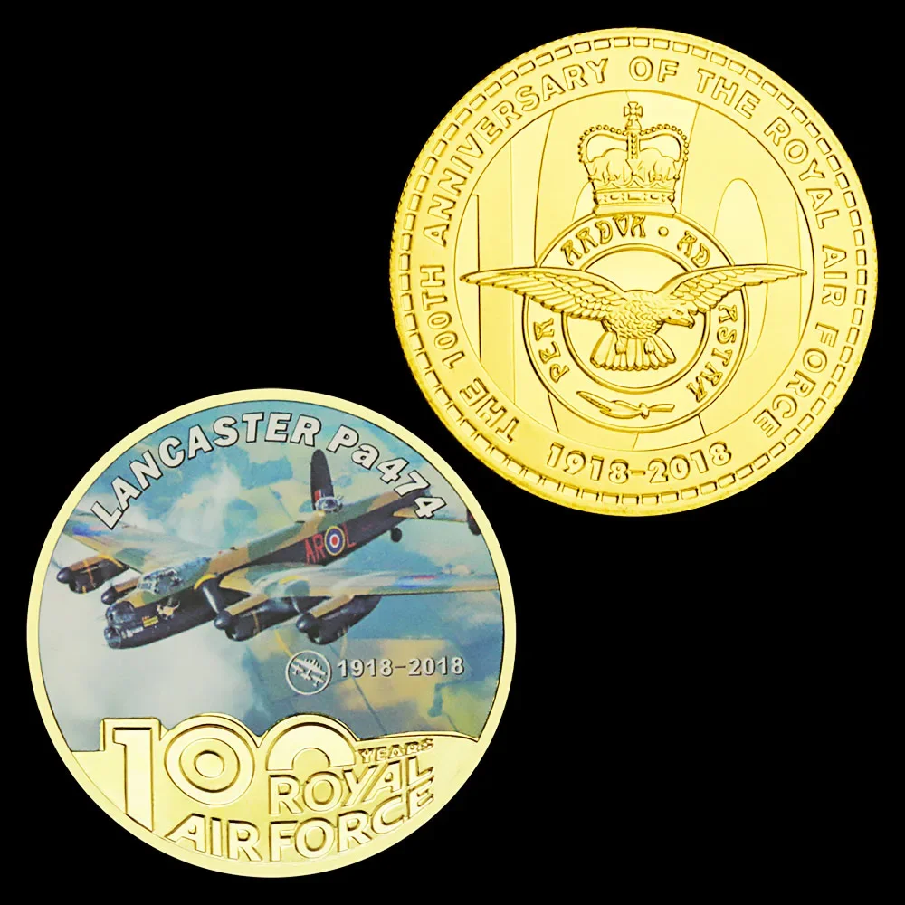 The 100th Anniversary of The Air Force Souvenir Coin Fighting Aircraft Pattern Military Fans Gold Plated Commemorative Coin