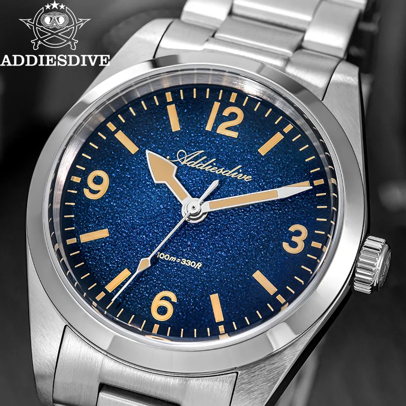

НОВЫЕ кварцевые часы ADDIESDIVE из нержавеющей стали, водонепроницаемые до 100 м, с люминесцентным покрытием BGW9, 36 мм, мужские часы AD2544, Relogios Masculino
