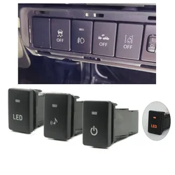 Car Orange LED DRL Light Packing Radar Camera Music Switch Latching Button For Land Cruiser PRADO Camry 50 Altis RAV4