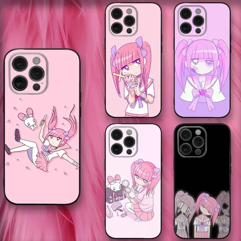 

M-Menheras Anime C-Chans Phone Case For iPhone 16,se4,15,14,13,12,11,Pro,X,XS,Max,XR,Plus,Mini Soft Black Cover