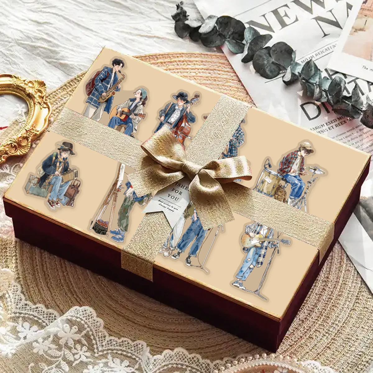 مجموعة ملصقات شخصية نادي الموسيقى من Etori Life Art District لمستلزمات سجل القصاصات وأجهزة الكمبيوتر المحمولة وملصقات الهاتف وديكور الغرفة وعشاق الموسيقى وقرطاسية الطلاب وملصقات الأطفال والهدايا الصغيرة