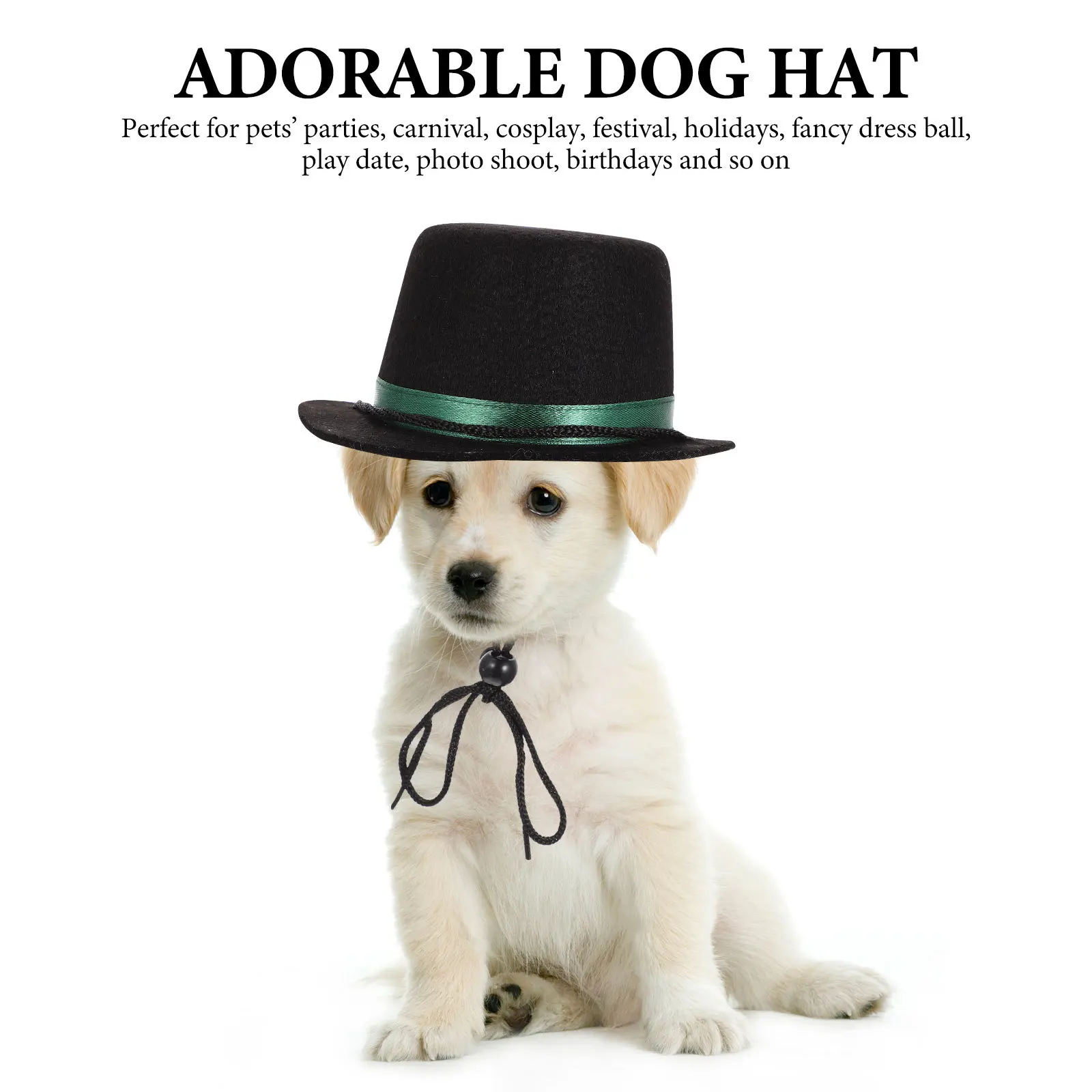 

Pet Bowler Hat Adjustable Dog Costume Hat Decorative Puppy Kitten Party Cosplay Photo Prop Pet Supply Party Favors