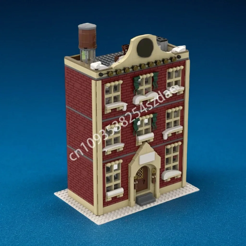 

1315 шт. MOC зимняя деревня, строительные блоки для отеля, решение проблемы, творчество, подросток, коллекционер для взрослых, рождественская игрушка в подарок