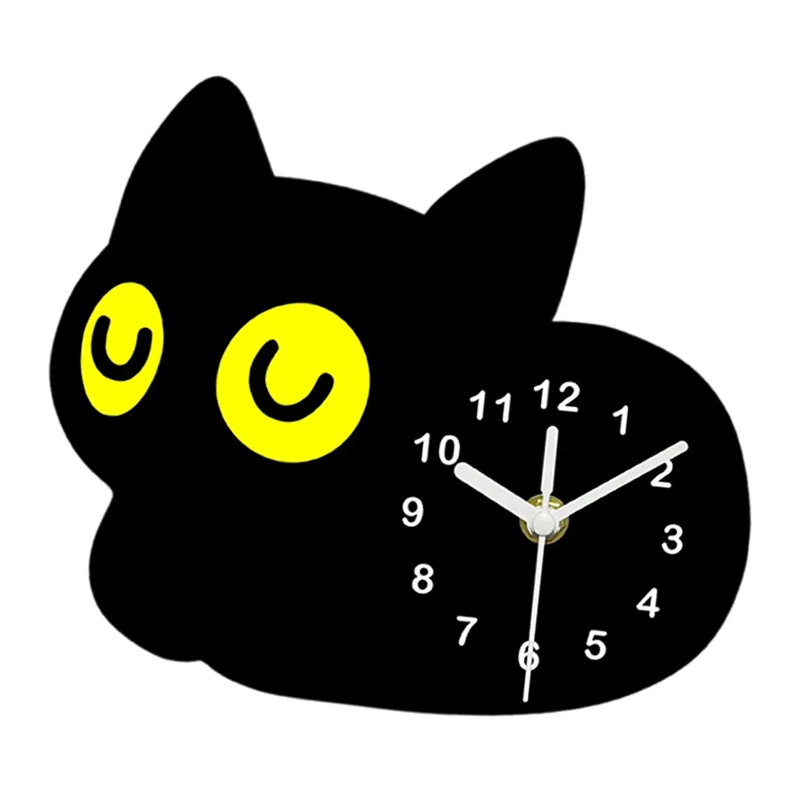 Kitten Desk Clock Cartoon 7.87inch Animal Desk Clock Home Decor Acrylic Mantle
