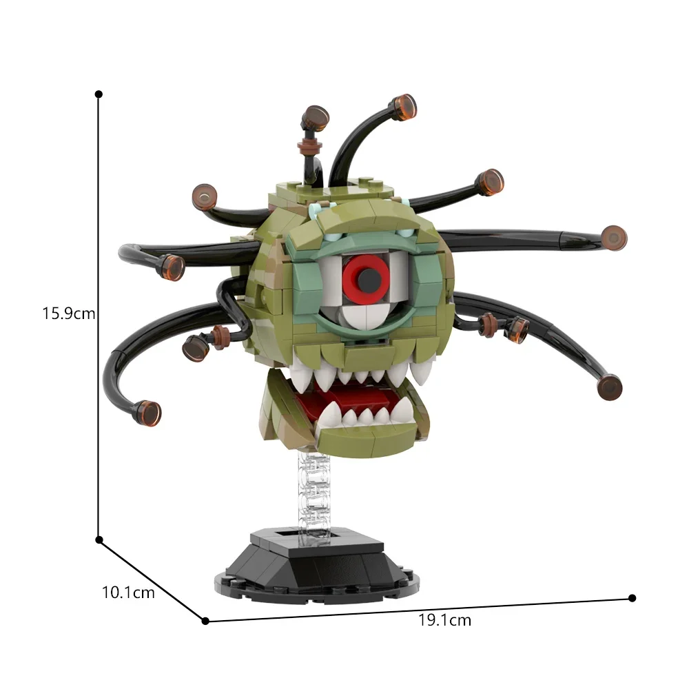 MOC Dungeons Beholder Monster Building Blocks Dragons Mimic Chest Monster Eye of Terror Horror Creativity Brick Toys Kids Gift