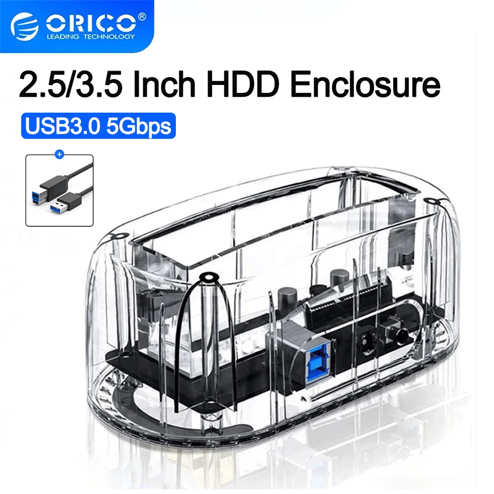 ORICO HDD Case 3.5'' Transparent HDD Docking Station USB3.0 5Gbps To SATA3.0 Hard Drive Docking Station for PC Case Support UASP