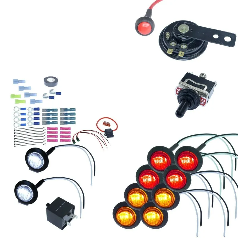 UTV ATV 8‑LED Turn Signal Kit Wiring Harness Street Legal